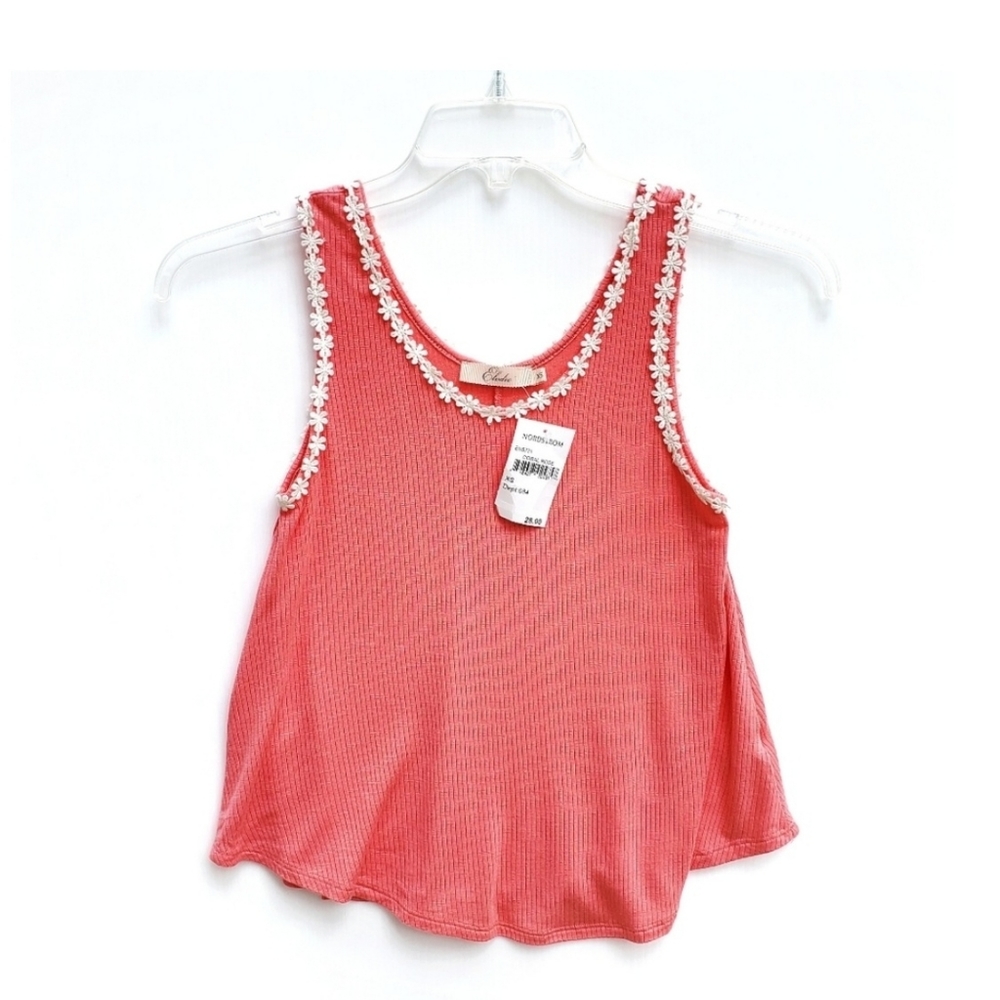 ❤SOLD❤️Anthro Elodie 🌺 Soft Floral Ribbed & Flowy Flowers Tank Slub 🌺 - Picture 3 of 16